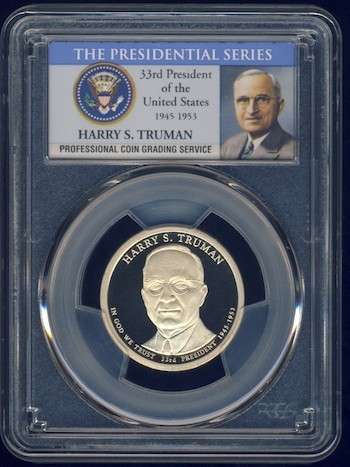 2015 PCGS Graded Proof-69 DCam, Presidential Dollar, $1, USA, America, Harry Truman