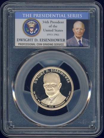 2015 PCGS Graded Proof-69 DCam, Presidential Dollar, $1, USA, America, Eisenhower