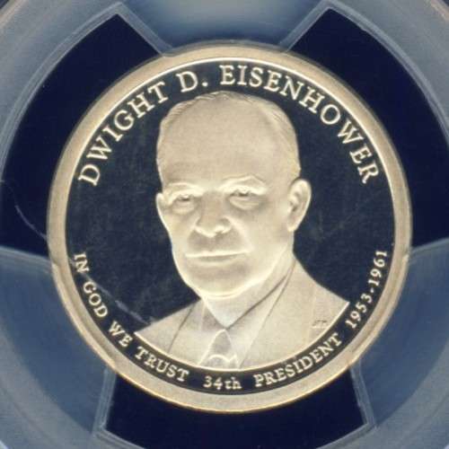 2015 PCGS Graded Proof-69 DCam, Presidential Dollar, $1, USA, America, Eisenhower