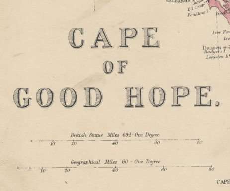 1860 Map of Cape Colony, Good condition, Original Blackie Map