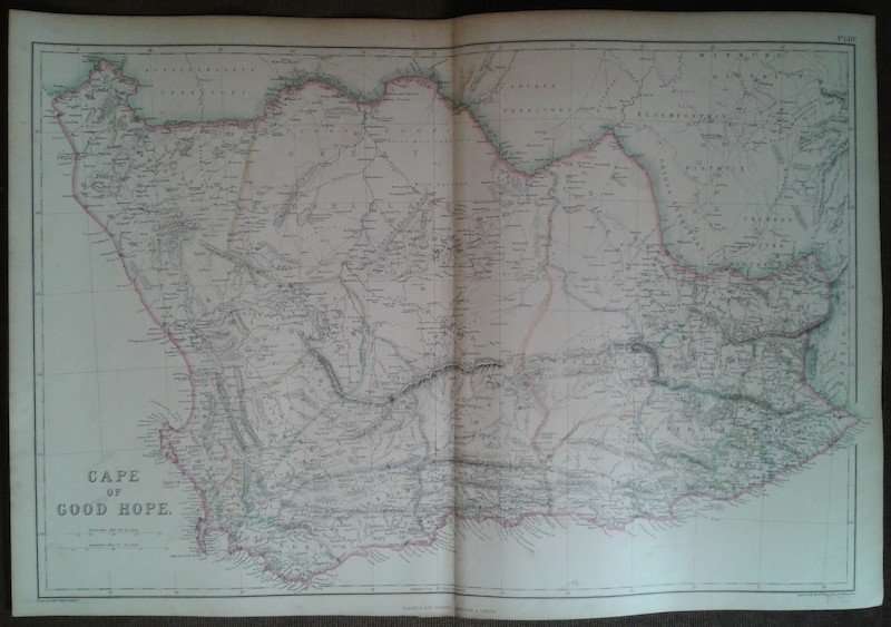 1860 Map of Cape Colony, Good condition, Original Blackie Map