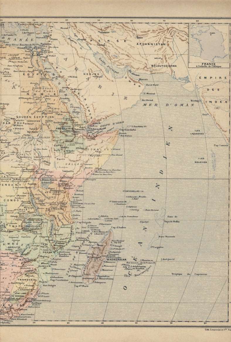 Late 1800's Map of Africa, Very Good condition, Original Map
