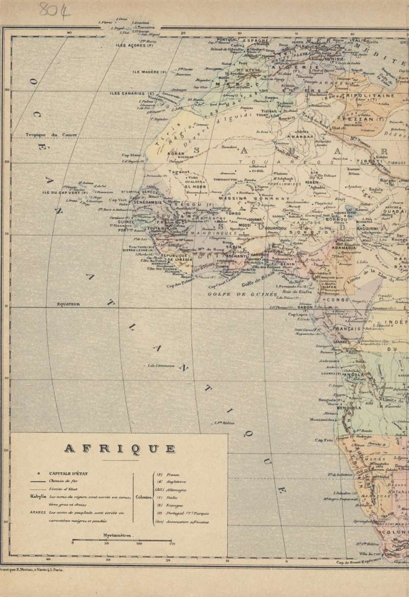 Late 1800's Map of Africa, Very Good condition, Original Map
