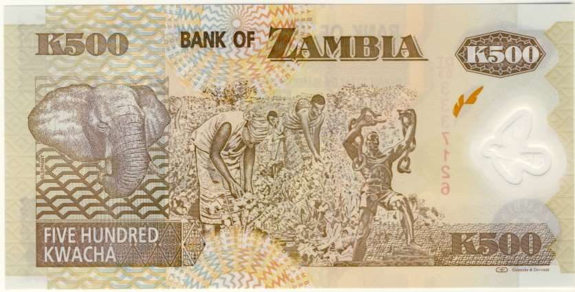 Zambia - 500 Kwacha , 2011, Crisp UNC., p , polymer note