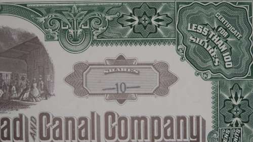 United New Jersey Rail Road and Canal Company, Stock Certificate, 1978, 10 Shares