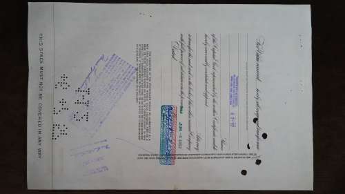 New York Central Railroad Company, Stock Certificate, 1957, 100 Shares