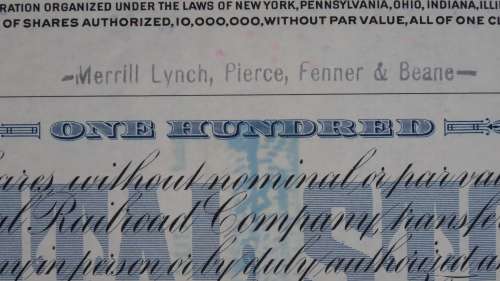 New York Central Railroad Company, Stock Certificate, 1957, 100 Shares