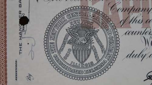 New York Central Railroad Company, Stock Certificate, 1955, 40 Shares