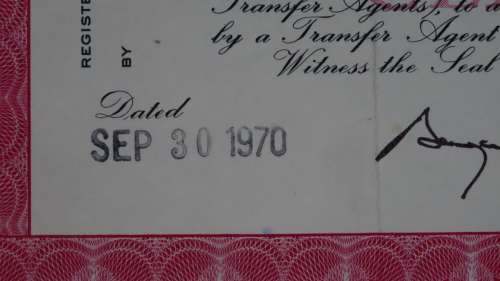 Penn Central Company, Stock Certificate, 1970, 100 Shares