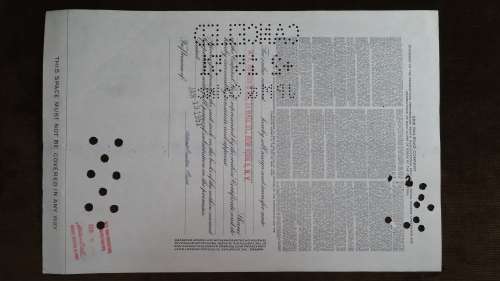 Erie Railroad Company, Stock Certificate, 1951, 100 Shares