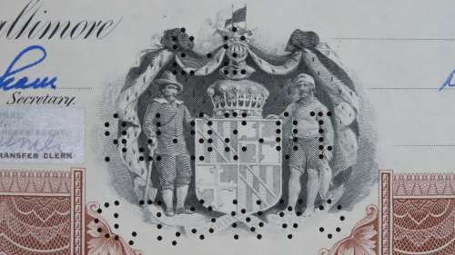 Northern Central Railray Company, Stock Certificate, 1969, 100 Shares