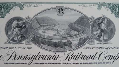 Pennsylvania Railroad Company, Stock Certificate, 1961, 100 Shares
