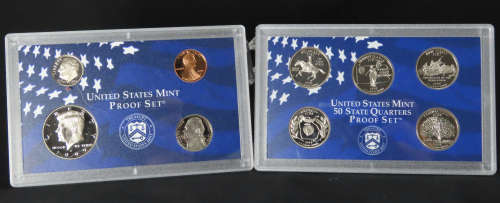 USA , 1999 Complete Proof Coin Set, Including Statehood Quarters, 9 coin Set
