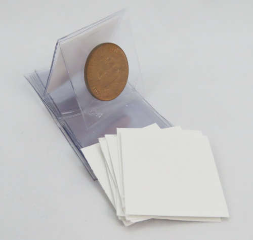 Clear Plastic Coin Flip, per bundle of 10 , pocket , wallet, sleeve
