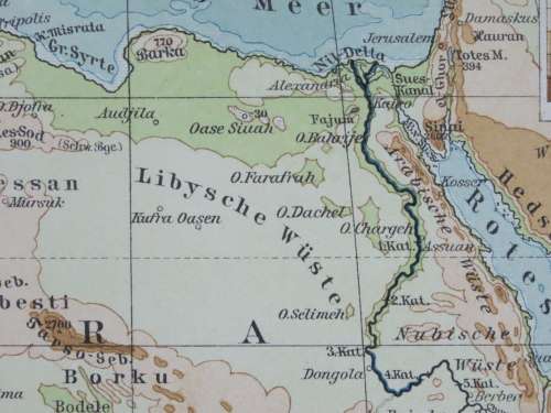 1905 Physical Map of Africa, Excellent condition, Original German Mayer Map