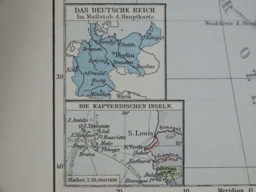 1905 Map of Africa, Excellent condition, Original German Mayer Map