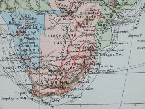 1905 Map of Africa, Excellent condition, Original German Mayer Map