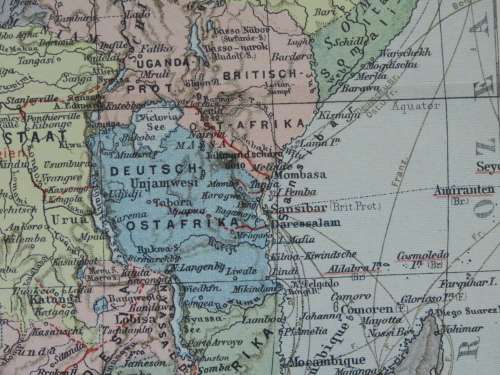 1905 Map of Africa, Excellent condition, Original German Mayer Map