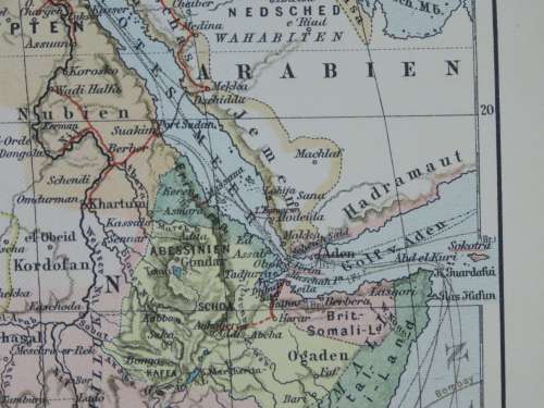 1905 Map of Africa, Excellent condition, Original German Mayer Map