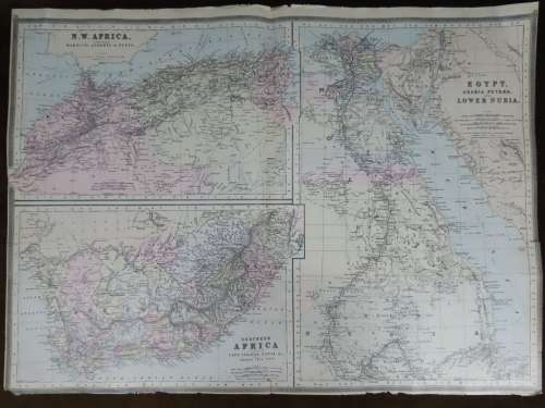 1894 Map of South Africa, Good Condition, Original Bradley Map