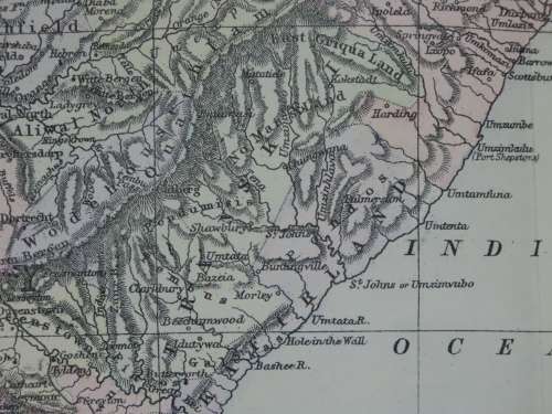 1894 Map of South Africa, Good Condition, Original Bradley Map