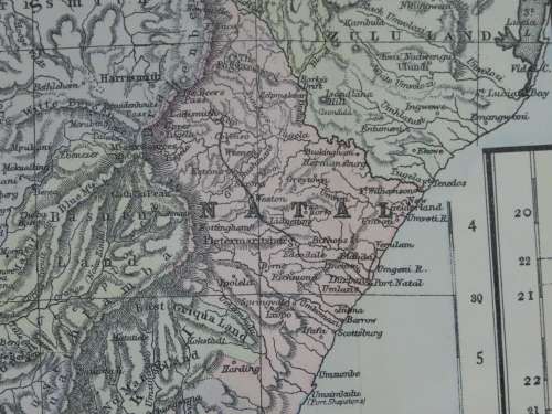 1894 Map of South Africa, Good Condition, Original Bradley Map