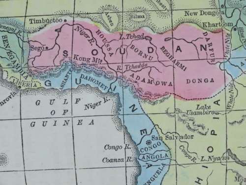 1855 Map of Africa, Excellent Condition, Original Antique Map
