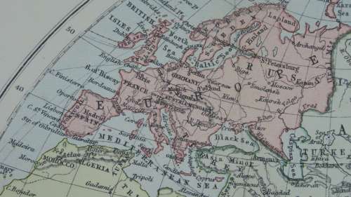 1892 Map of The World, Excellent condition, Original Chambers Map