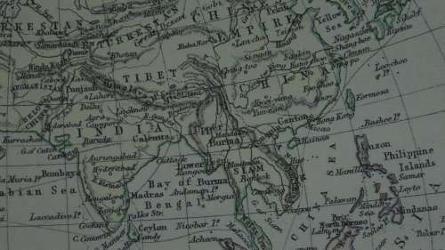 1892 Map of The World, Excellent condition, Original Chambers Map