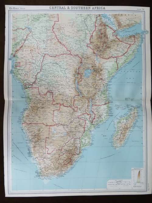 1922 Map of Central and Southern Africa - Excellent Condition, Original Bartholomew Map