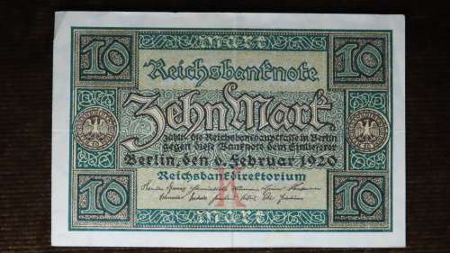 Germany - 10 Mark, 1920, p67a , With Underprint Letters, Weimar Republic