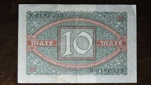 Germany - 10 Mark, 1920, p67a , With Underprint Letters, Weimar Republic