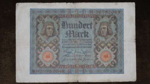 Germany - 100 Mark, 1920, p69b , 8 Digit Serial Number, Weimar Republic