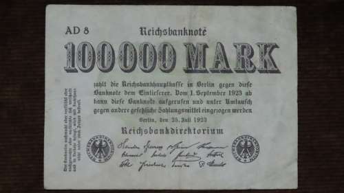 Germany - 100 000 Mark, 1923 , p91a , Stars Watermark