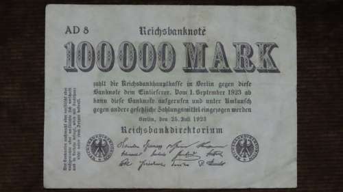 Germany - 100 000 Mark, 1923 , p91a , Stars Watermark