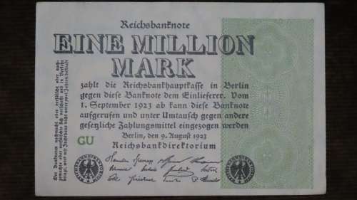 Germany - 1 Million Mark, 1923 , p102a , Stars Watermark