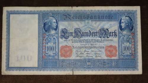 Germany - 100 Mark, 1910 , p42 ,  Red Serial Numbers