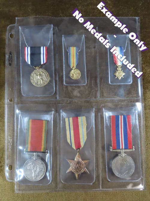 6 Pocket Medal Collector`s Pages, Acid Free, NO PVC
