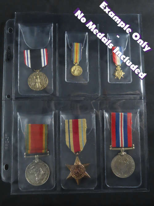 6 Pocket Medal Collector`s Pages, Acid Free, NO PVC