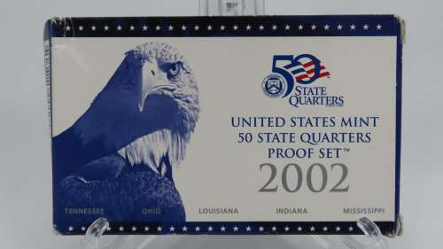USA , 2002 Complete Statehood Quarters Proof set, 5 coin Set