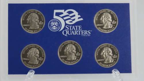 USA , 2002 Complete Statehood Quarters Proof set, 5 coin Set