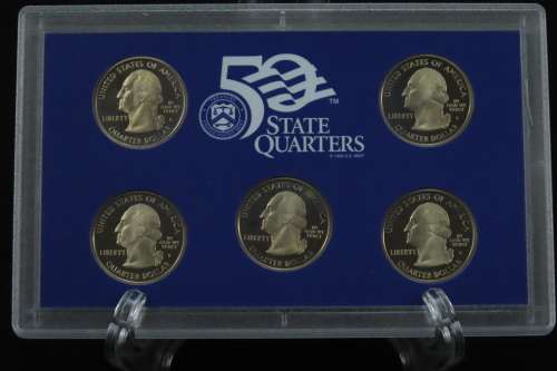 USA , 2008 Complete Statehood Quarters Proof set, 5 coin Set