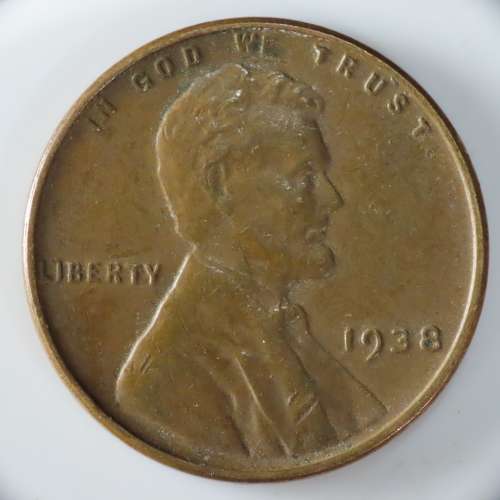 USA , 1938 Lincoln Cent, Wheat Penny , Philadelphia Mint