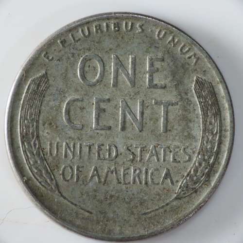 USA , 1943 Steel Lincoln Cent, Wheat Penny , Philadelphia Mint , WWII