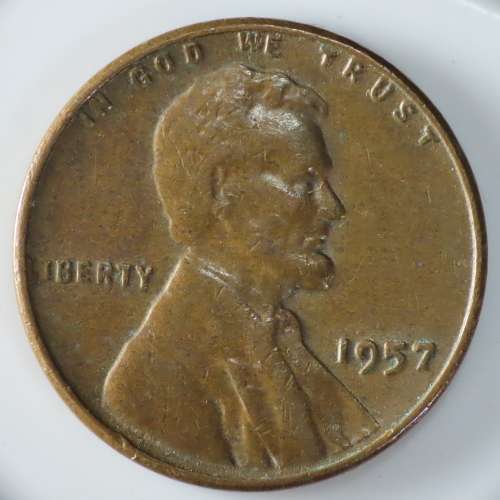 USA , 1957 Lincoln Cent, Wheat Penny , Philadelphia Mint