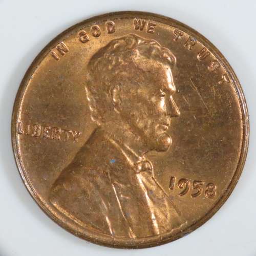USA , 1958 Lincoln Cent, BU Wheat Penny , Philadelphia Mint, Uncirculated Gem Red