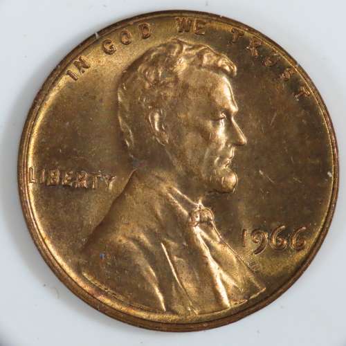 USA , 1966 Lincoln Cent, BU Memorial Penny , Philadelphia Mint, Uncirculated Gem Red
