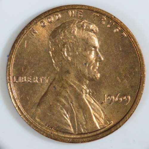 USA , 1969 Lincoln Cent, BU Memorial Penny , Philadelphia Mint, Uncirculated Gem Red