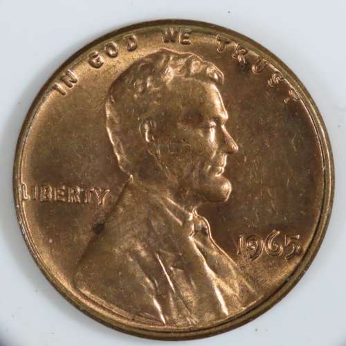USA , 1965 Lincoln Cent, BU Memorial Penny , Philadelphia Mint, Uncirculated Gem Red