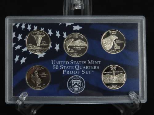 USA , 2007 Complete Statehood Quarters Proof set, 5 coin Set